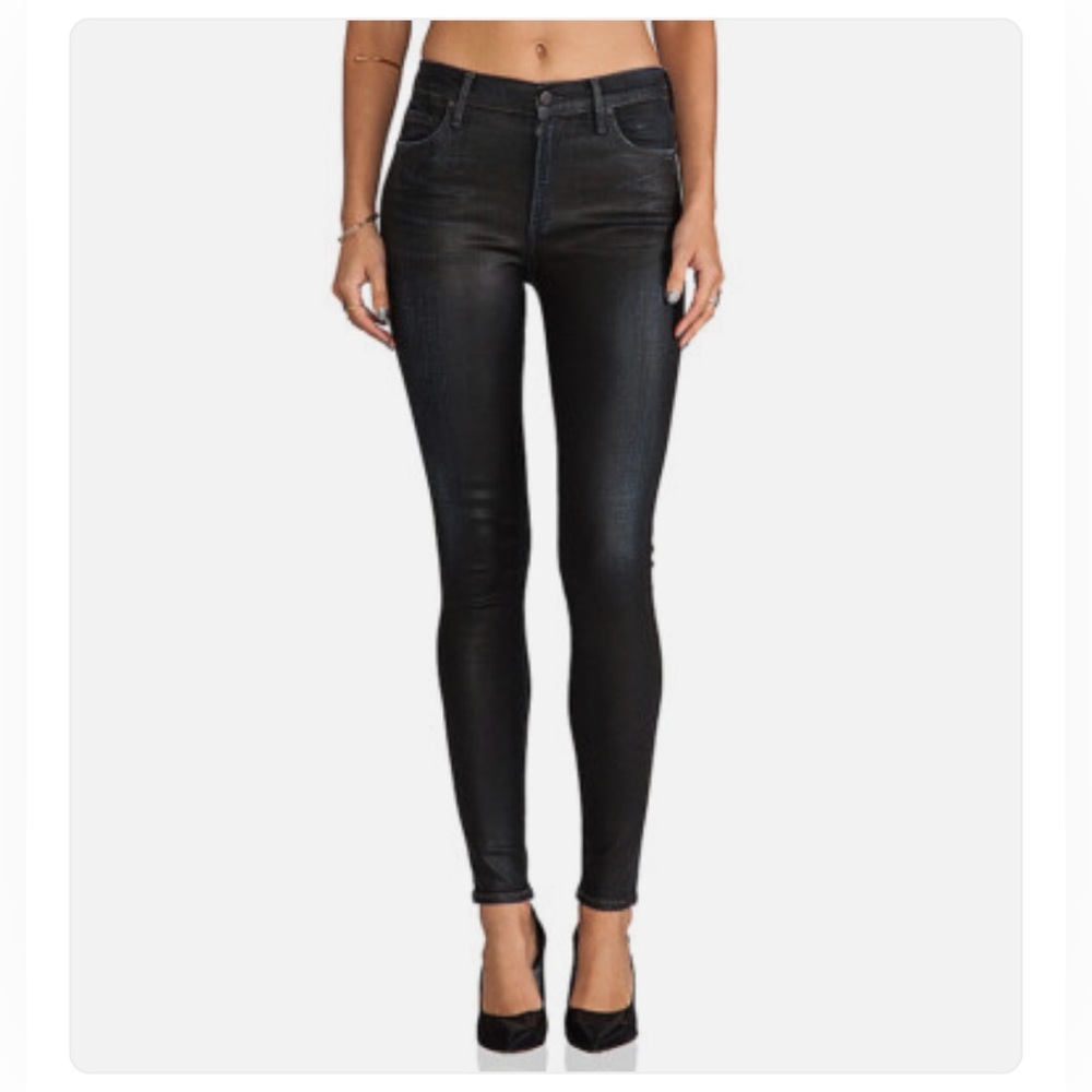 Citizens of Humanity Rocket Vintage Leatherette High Rise Skinny Jeans dark grey